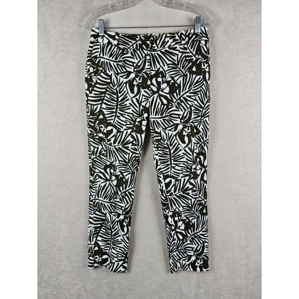 Kate Spade NY Women's Fern Palm Leaf Pattern Cropped Pants Size 2